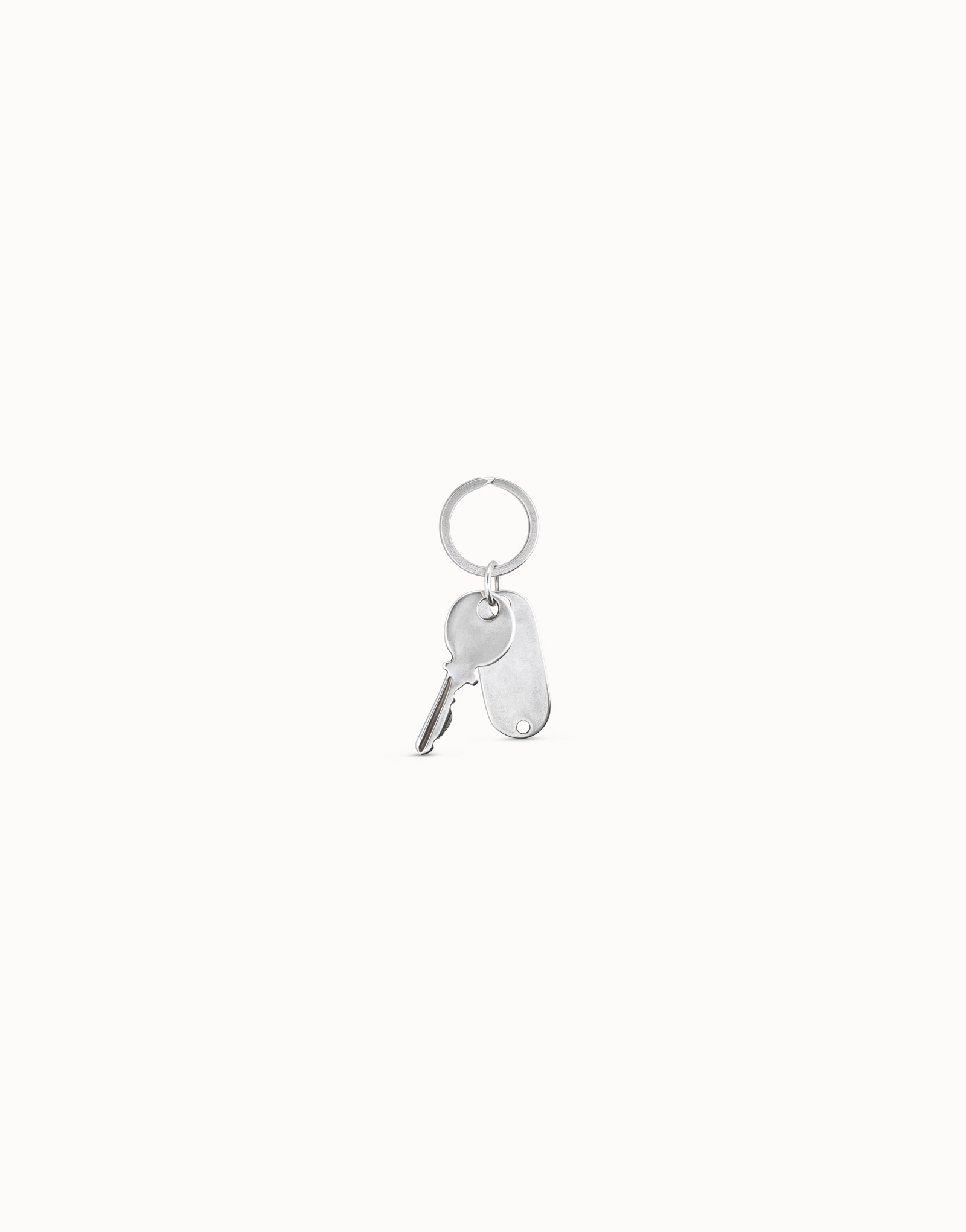 Sterling silver-plated key key-ring, Silver, large thumbnail